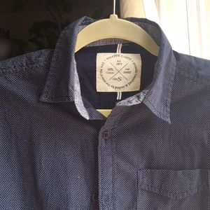 Native Code Navy Blue Button Up Shirt